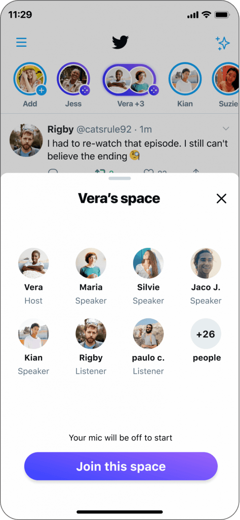 Twitter Spaces View