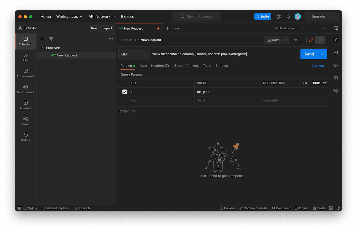 Entering a postman API call