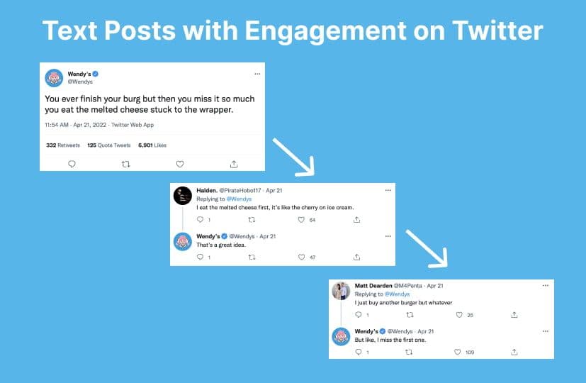 Text posts with engagement on twitter.