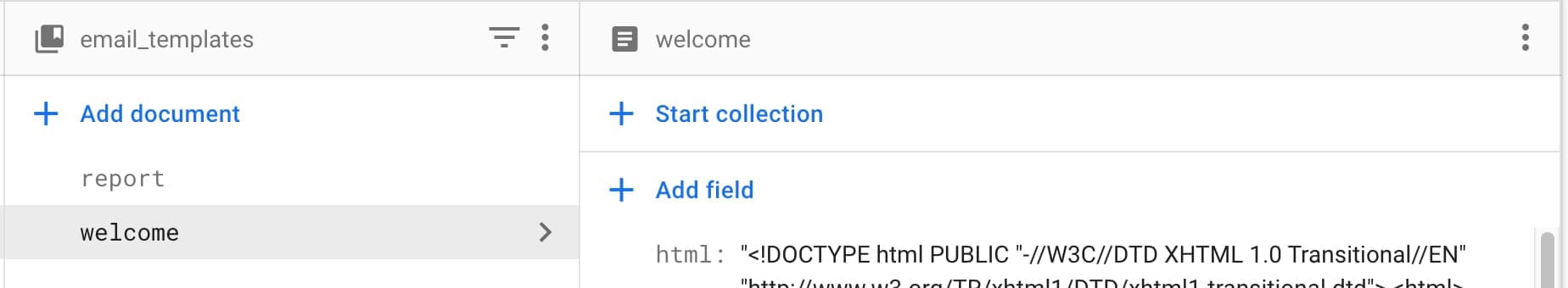 Firebase welcome email