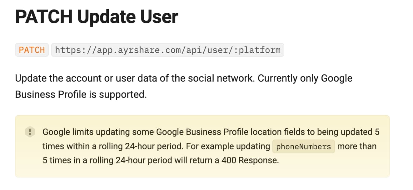 API head up warnings